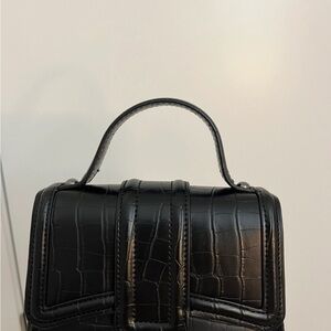 Zara Black Mini Bag with Curved Top Handle